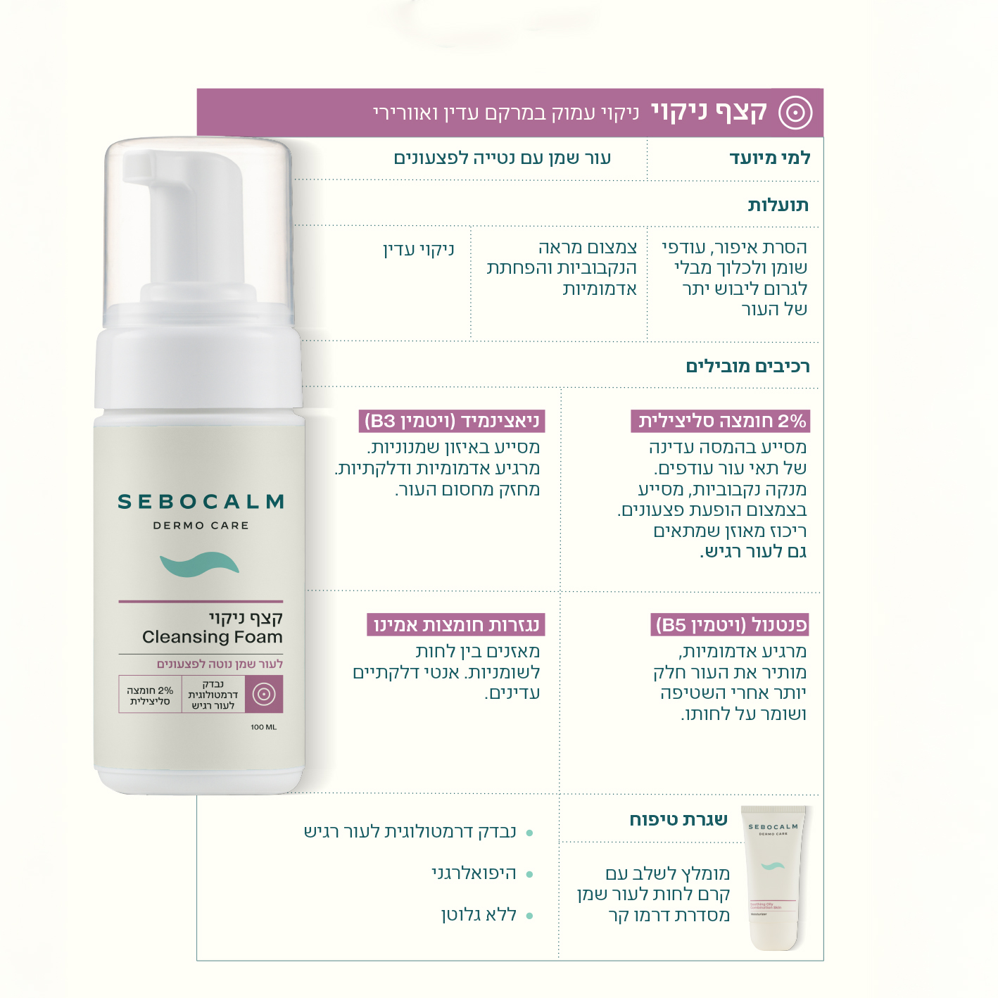 קצף ניקוי לעור שמן